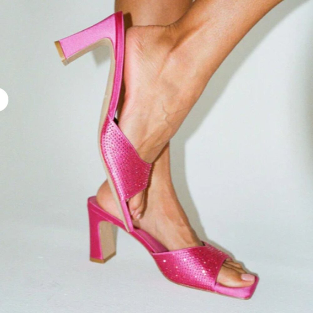 Pink Rhinestone Heels - Size 7